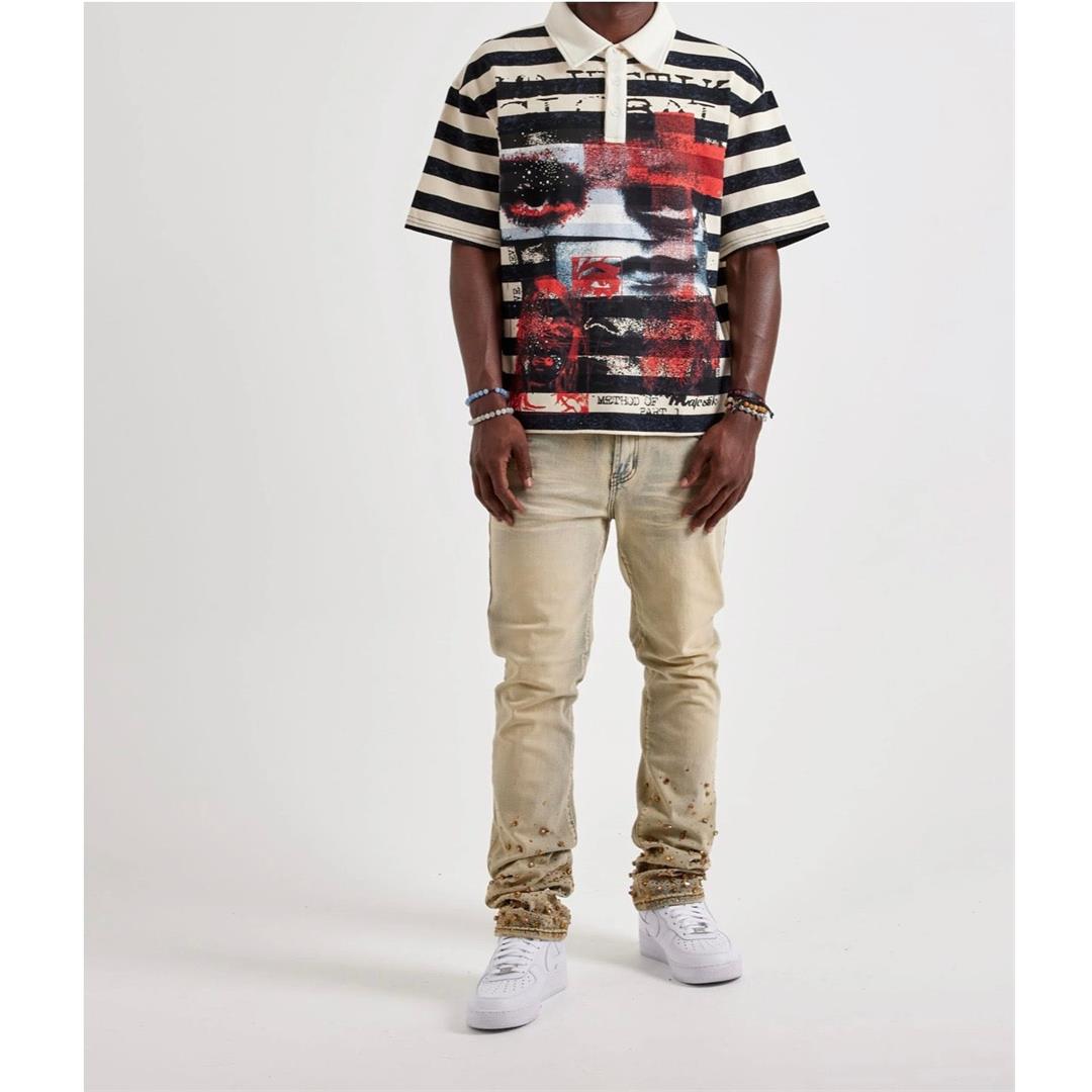 Mens Majestic polo with zipper